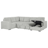 Devonshire Gray Sleeper Sectional Sofa Storage Chaise