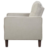 Bowen Beige Upholstered Track Arms Tufted Chair