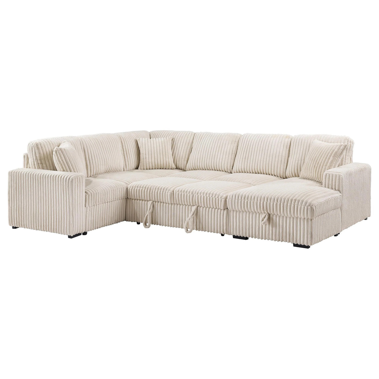 Devonshire Camel Sleeper Sectional Sofa Storage Chaise