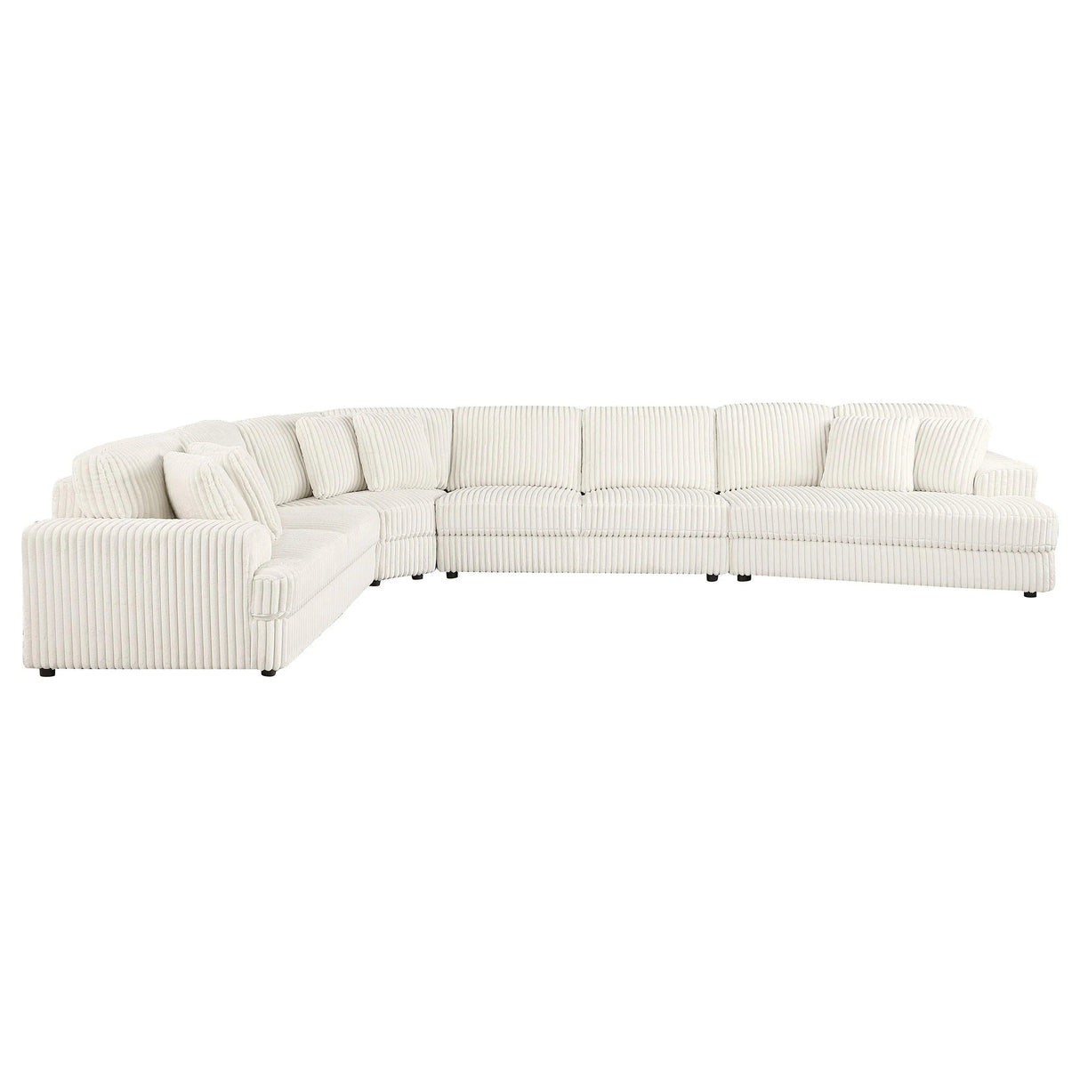 Charlotte Ivory 5-Piece Upholstered Curved Modular Sectional Sofa