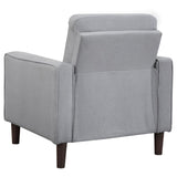 Bowen Gray Upholstered Track Arms Tufted Chair