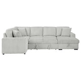 Devonshire Gray Sleeper Sectional Sofa Storage Chaise