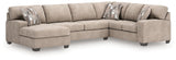 Seyler Lane Hemp 3-Piece Double Chaise Sleeper Sectional