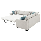 Ashford Greige Chenille Upholstered Sleeper Sectional Sofa