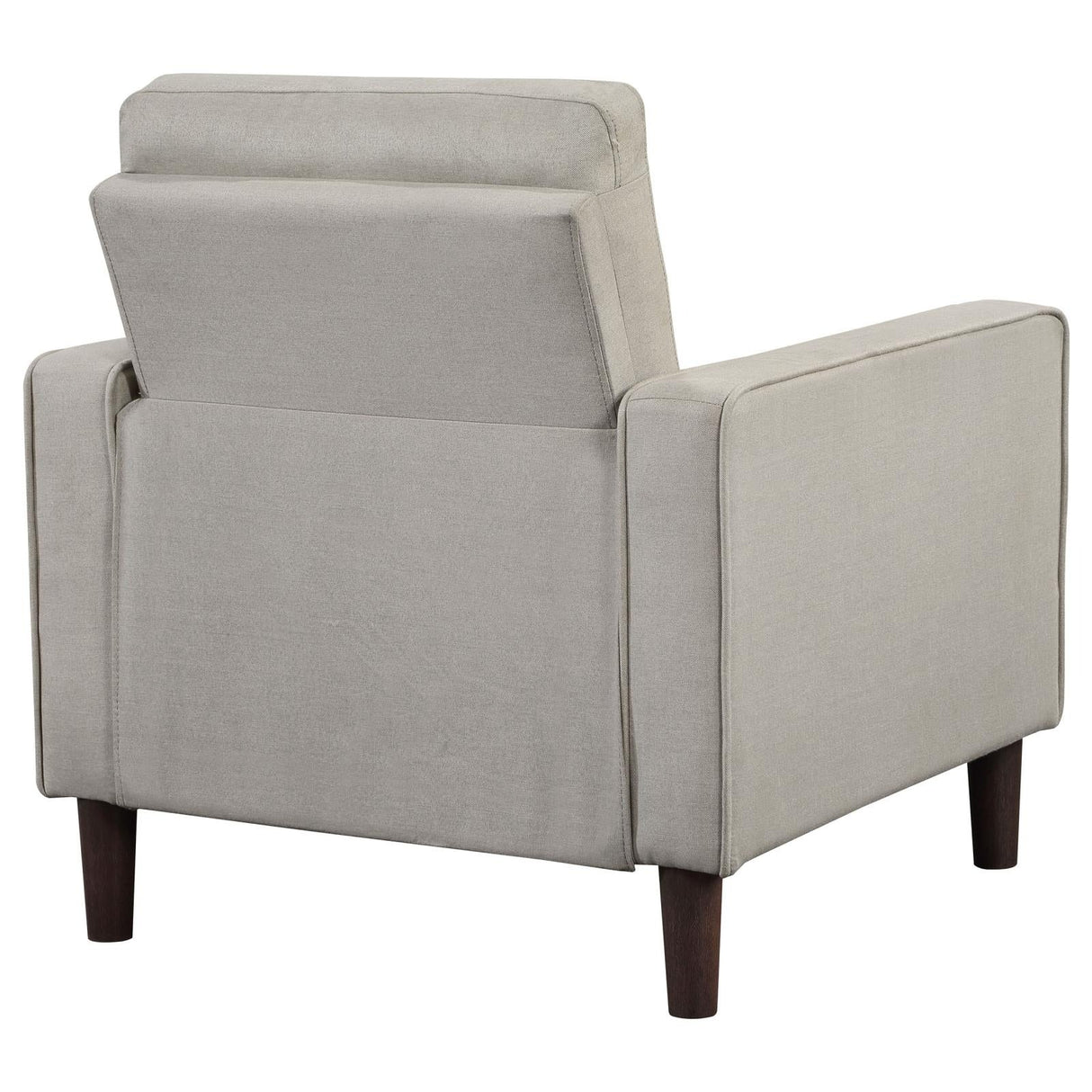 Bowen Beige Upholstered Track Arms Tufted Chair