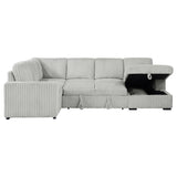 Devonshire Gray Sleeper Sectional Sofa Storage Chaise