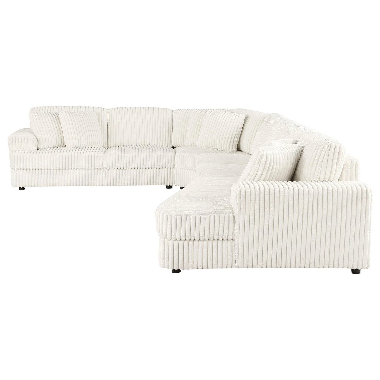 Charlotte Ivory 5-Piece Upholstered Curved Modular Sectional Sofa
