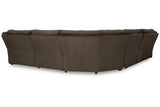 Top Tier Chocolate 5-Piece Reclining Sectional