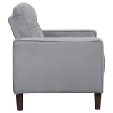 Bowen Gray Upholstered Track Arms Tufted Chair
