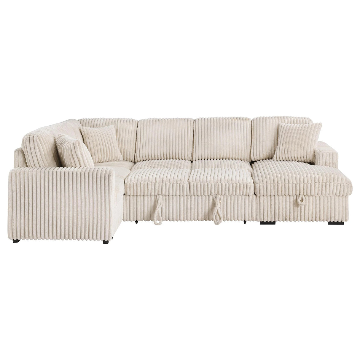Devonshire Camel Sleeper Sectional Sofa Storage Chaise