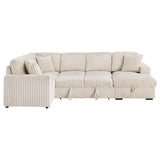 Devonshire Camel Sleeper Sectional Sofa Storage Chaise