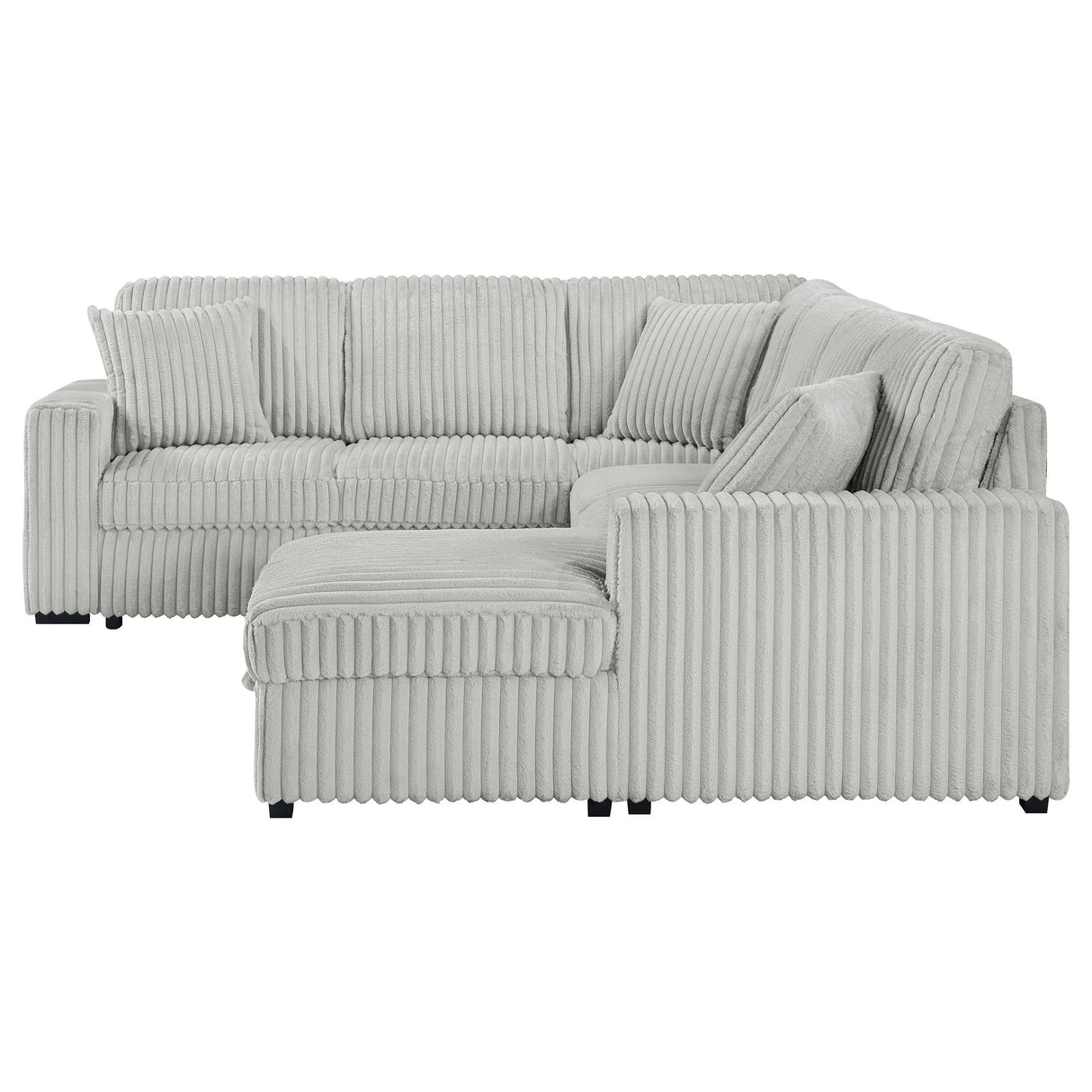 Devonshire Gray Sleeper Sectional Sofa Storage Chaise