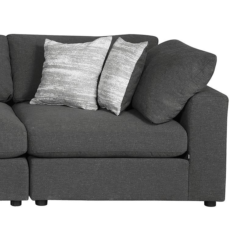 Serene Charcoal Upholstered 6-Piece Modular Sectional