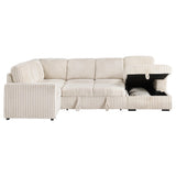 Devonshire Camel Sleeper Sectional Sofa Storage Chaise