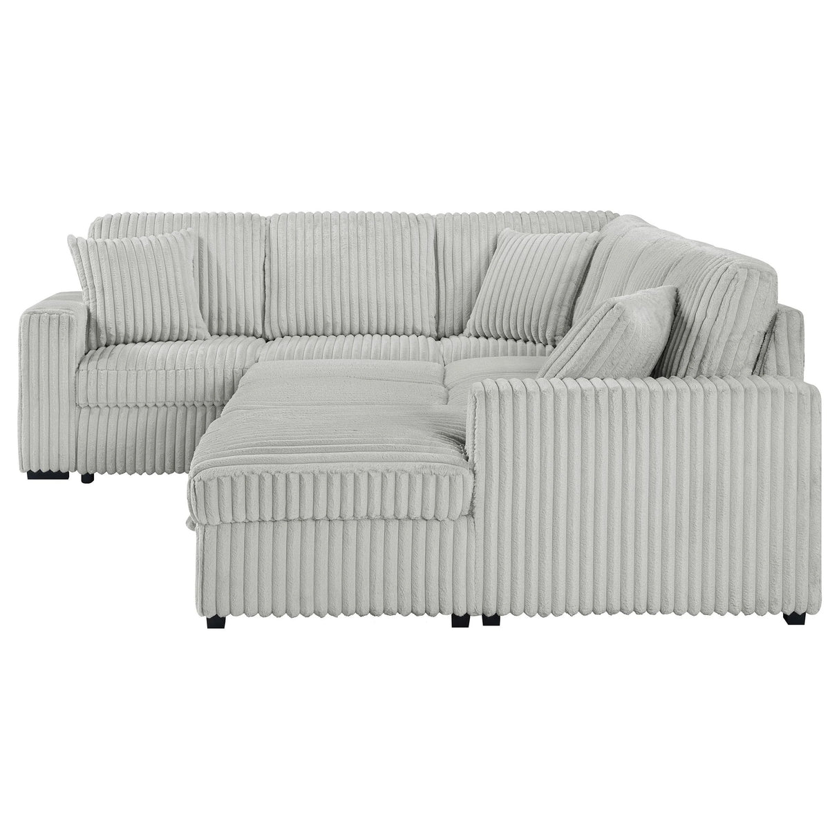 Devonshire Gray Sleeper Sectional Sofa Storage Chaise