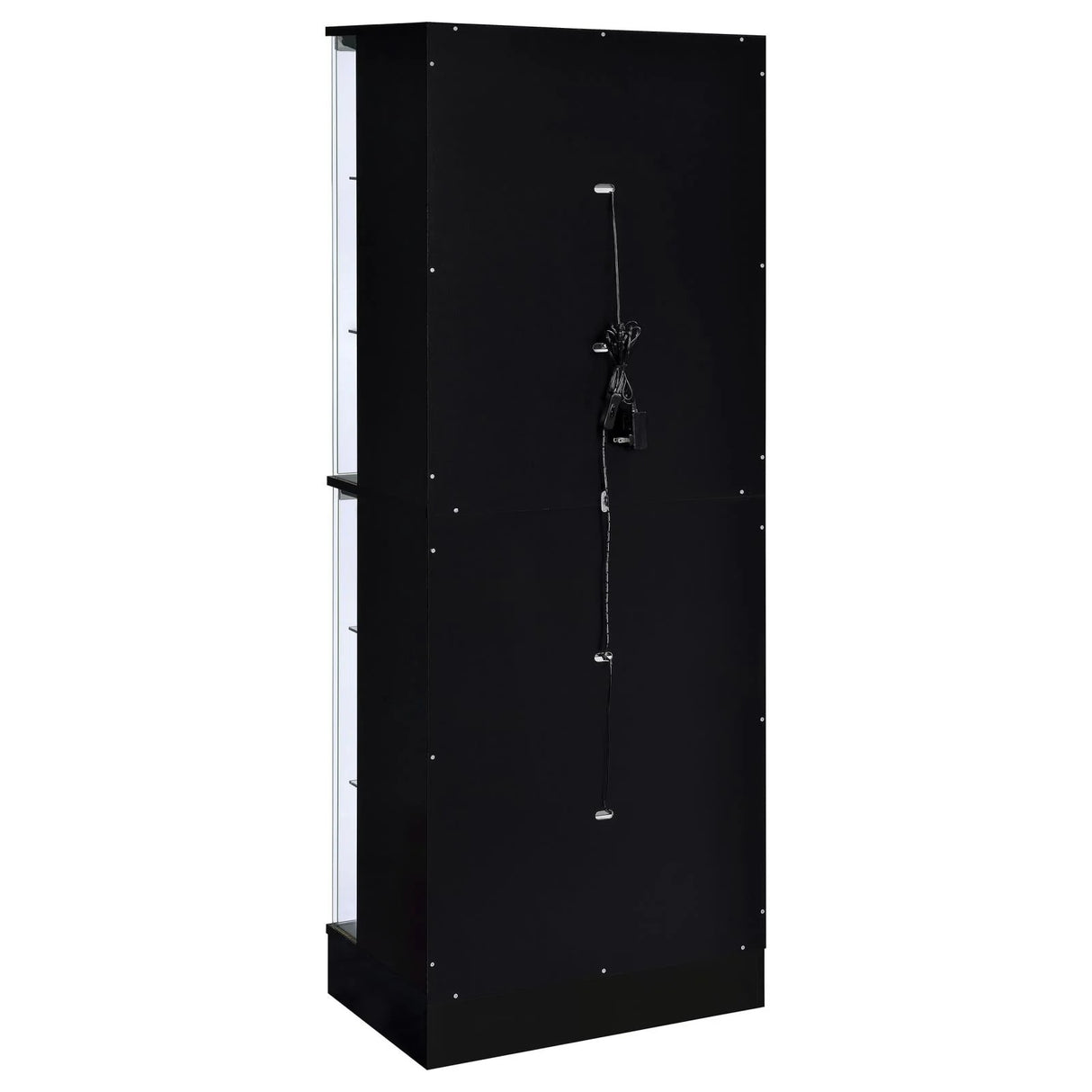 Cabra Black High Gloss Display Case Curio Cabinet with Glass Shelves and LED Lighting