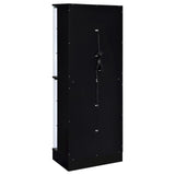 Cabra Black High Gloss Display Case Curio Cabinet with Glass Shelves and LED Lighting