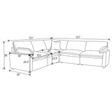 Collins Gray 5-Piece Modular Power Reclining Sectional Sofa