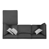 Serene Charcoal Upholstered 6-Piece Modular Sectional