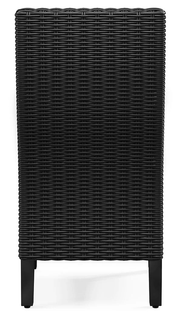 Beachcroft Black/Light Gray Outdoor Side Chair with Cushion