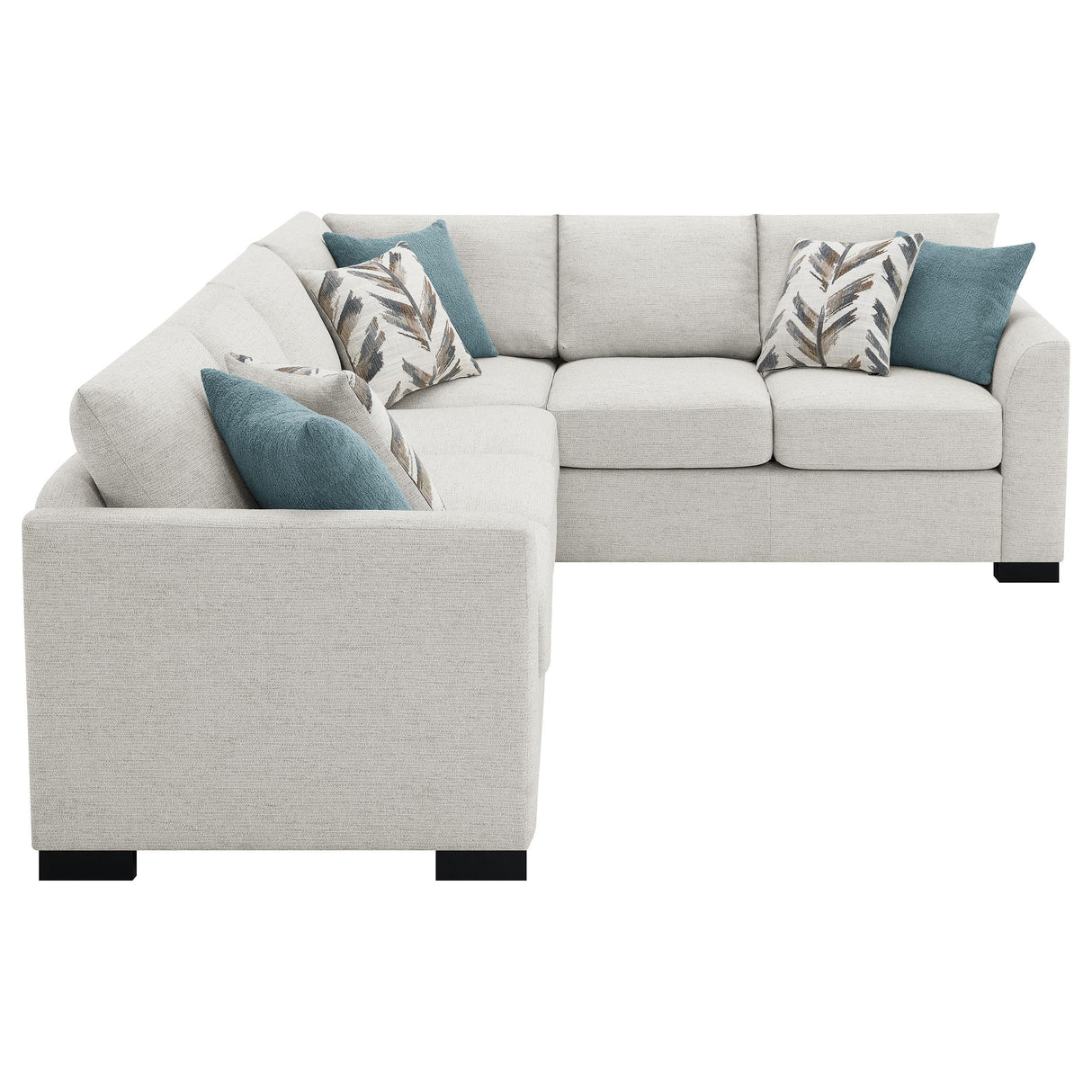 Ashford Greige Chenille Upholstered Sleeper Sectional Sofa