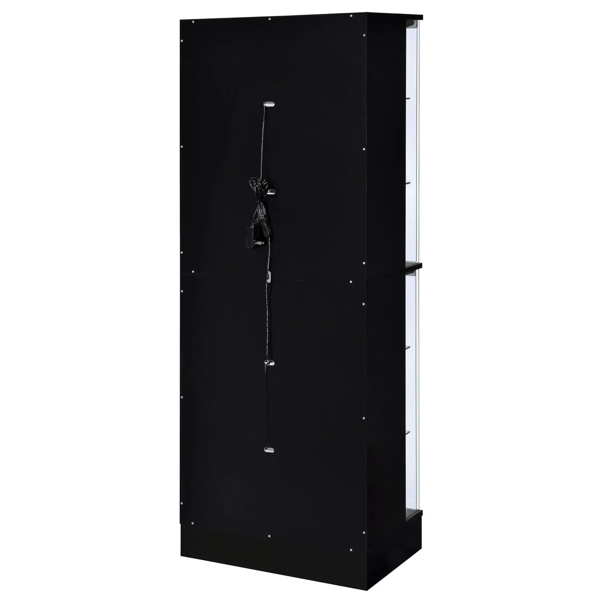 Cabra Black High Gloss Display Case Curio Cabinet with Glass Shelves and LED Lighting