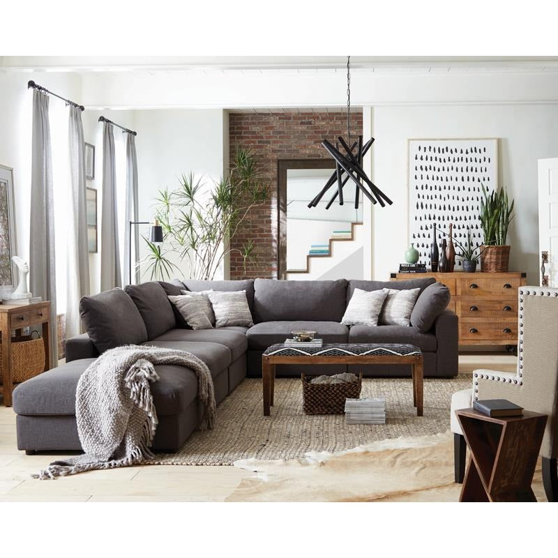Serene Charcoal Upholstered 6-Piece Modular Sectional