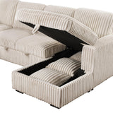 Devonshire Camel Sleeper Sectional Sofa Storage Chaise