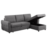 Samantha Gray Upholstered Sleeper Sofa Sectional with Storage Chaise