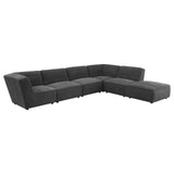Sunny Dark Charcoal Upholstered 6-Piece Modular Sectional
