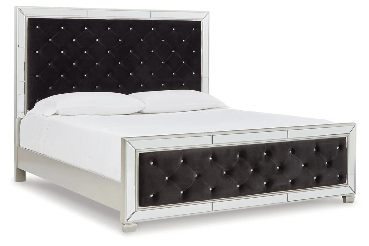 Lindenfield Silver Queen Upholstered Panel Bed