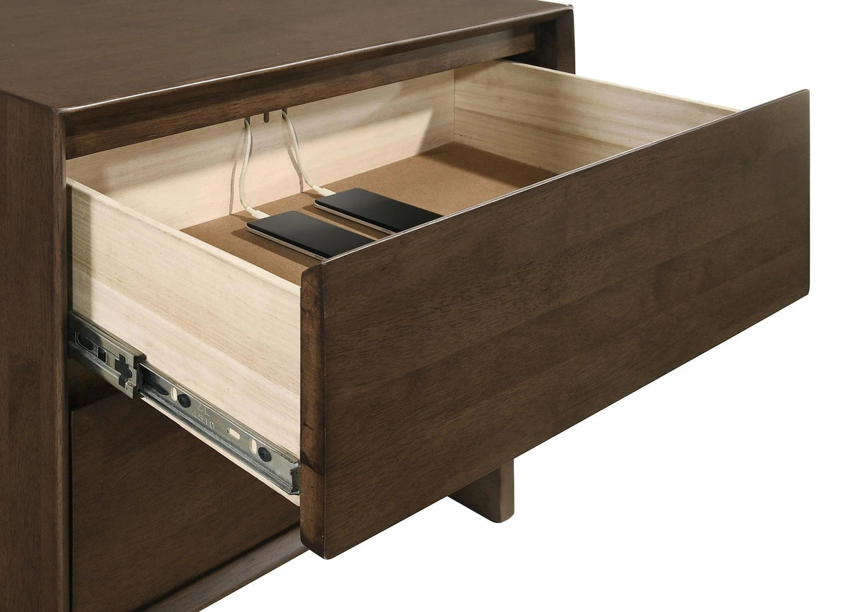 Glenwood Warm Brown 2-Drawer Nightstand