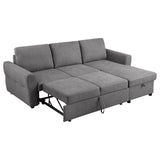 Samantha Gray Upholstered Sleeper Sofa Sectional with Storage Chaise