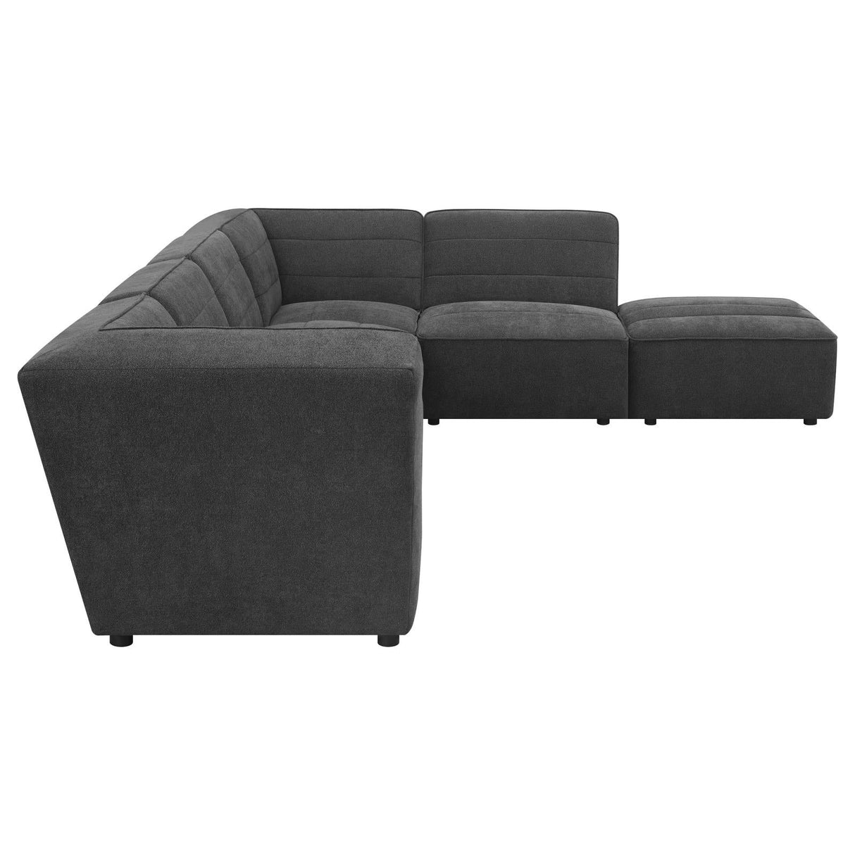 Sunny Dark Charcoal Upholstered 6-Piece Modular Sectional