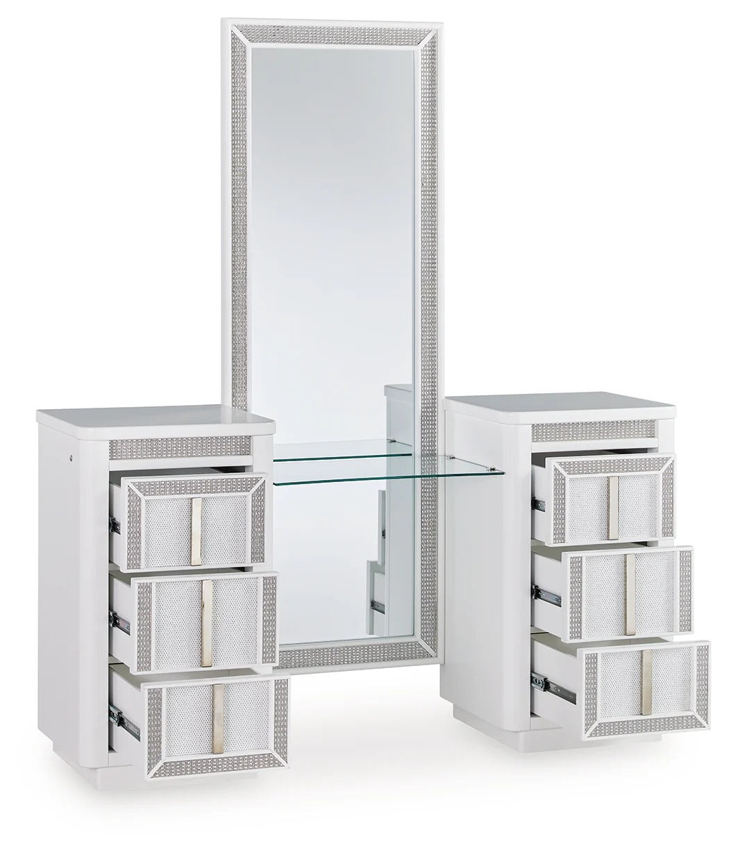 Chalanna White Vanity with Mirror