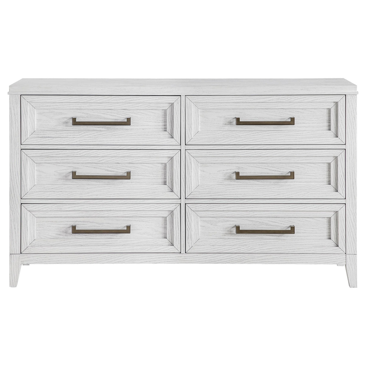 Marielle Distressed White 6-Drawer Bedroom Dresser