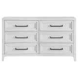 Marielle Distressed White 6-Drawer Bedroom Dresser