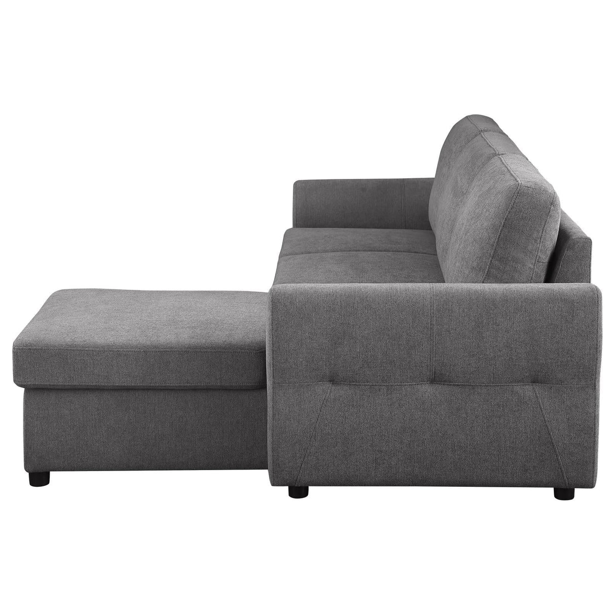 Samantha Gray Upholstered Sleeper Sofa Sectional with Storage Chaise