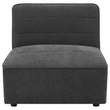 Sunny Dark Charcoal Upholstered 6-Piece Modular Sectional