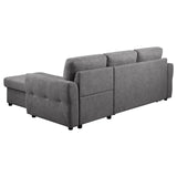 Samantha Gray Upholstered Sleeper Sofa Sectional with Storage Chaise