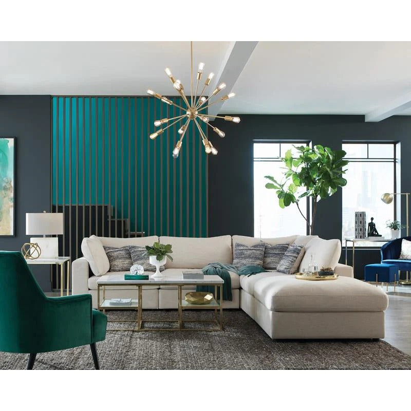 Serene Beige 6-Piece Upholstered Modular Sectional