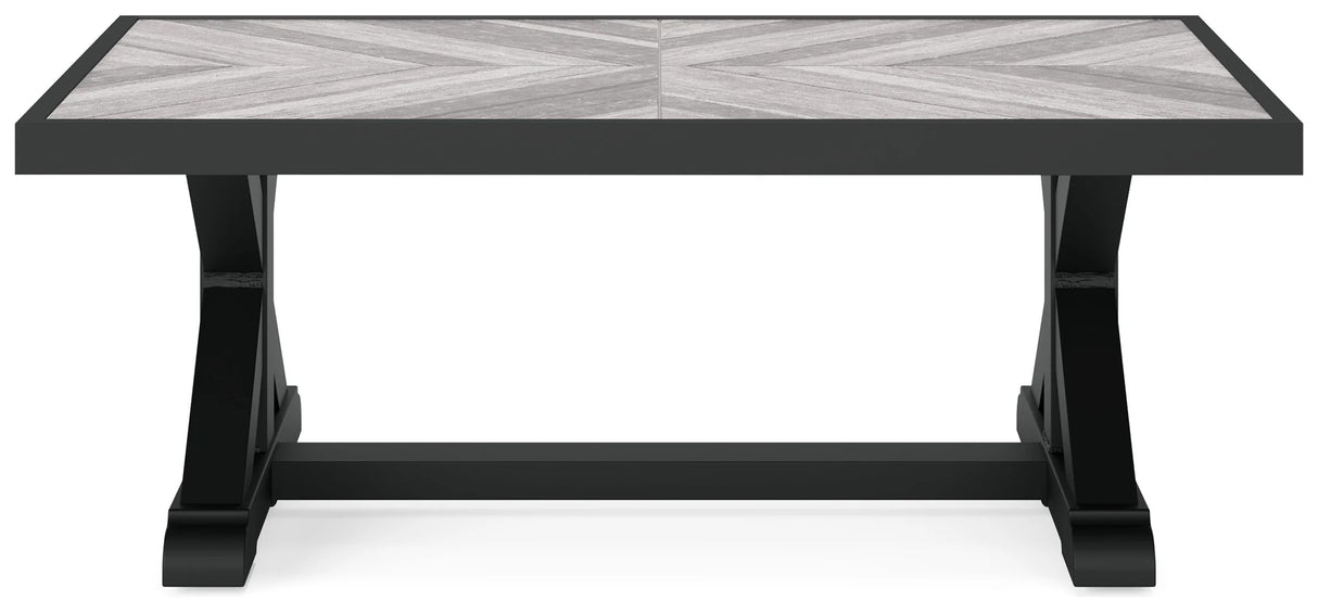 Beachcroft Black/Light Gray Outdoor Coffee Table