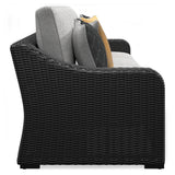Beachcroft Black/Light Gray 2-Piece Outdoor Sofa with Cushion