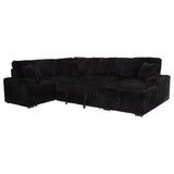 Devonshire Black Sleeper Sectional Sofa with Storage Chaise
