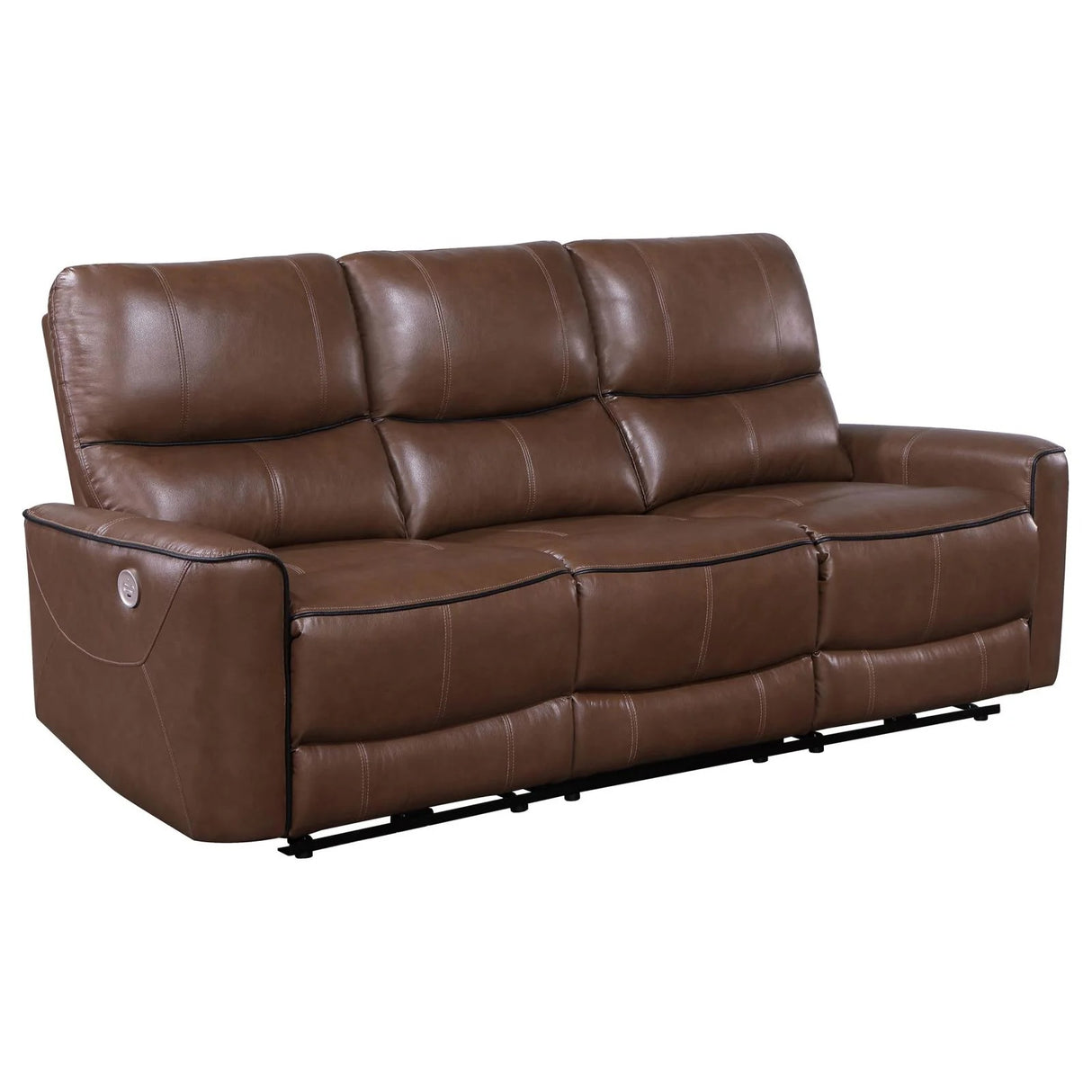Greenfield Saddle Brown Upholstered Power Reclining Living Room Set