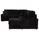 Devonshire Black Sleeper Sectional Sofa with Storage Chaise