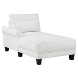 Caspian White and Black Upholstered Curved Arms Sectional Sofa