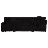 Devonshire Black Sleeper Sectional Sofa with Storage Chaise