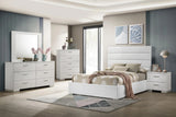 Felicity White Upholstered Full Platform Bed