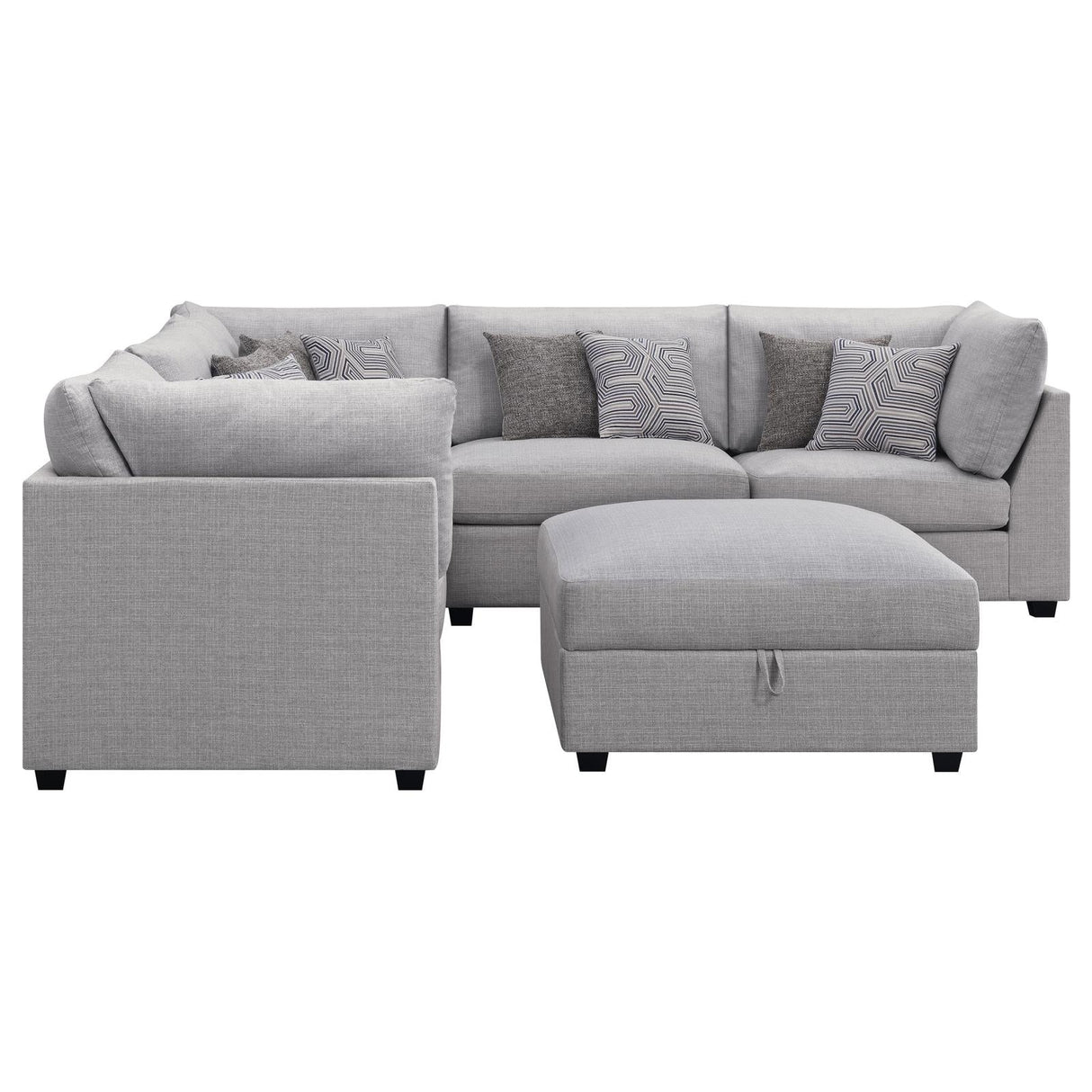 Cambria Gray Upholstered 6-Piece Modular Sectional